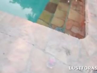 Oily Butt Choco whore Eating Fat manhood By The Pool