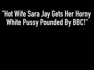 Superiore moglie sara ghiandaia prende suo desiring bianco fica pestate da bbc!